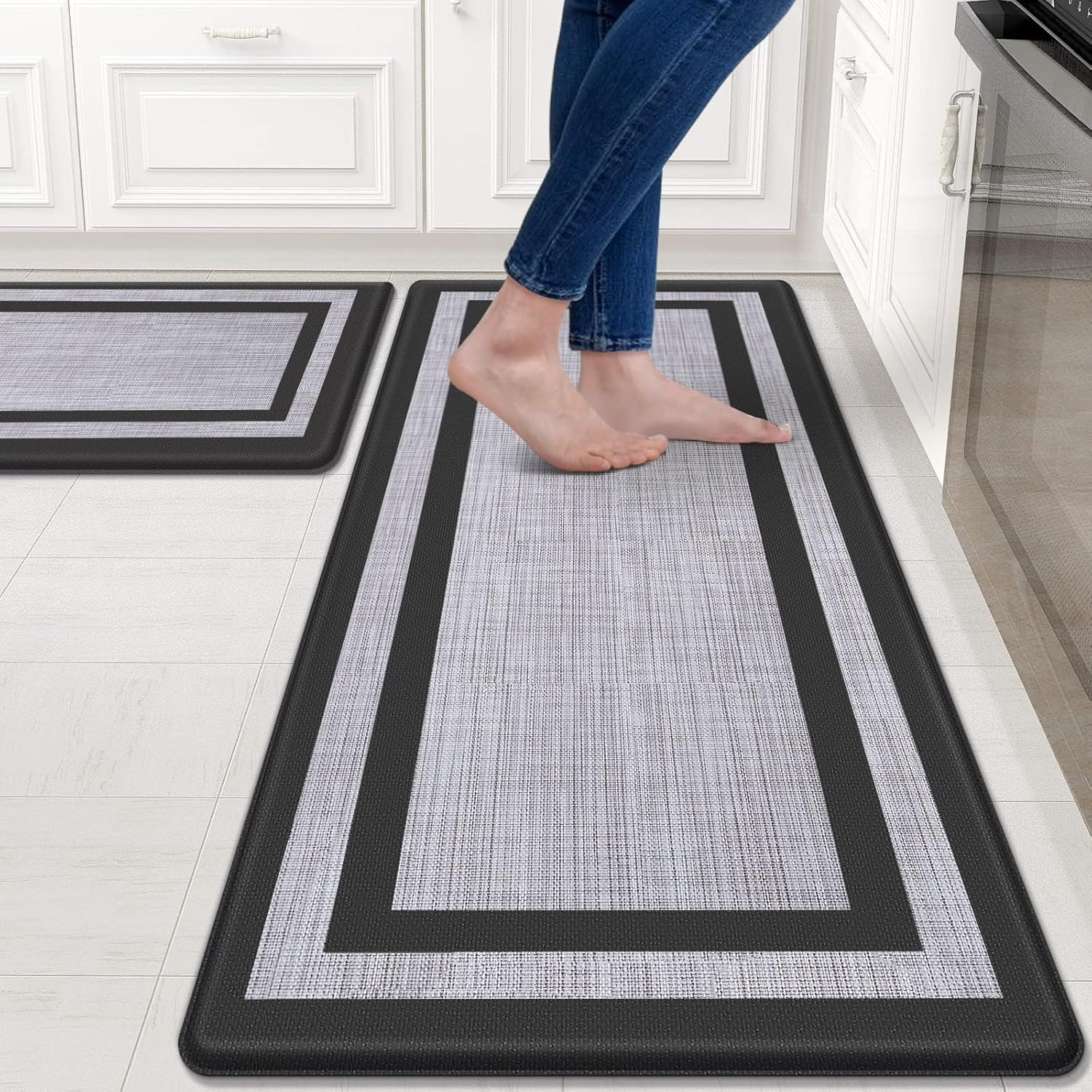 2 Cushioned Anti-Fatigue Mats, Non-Slip, Waterproof, Ergonomic for Comfortable gallery