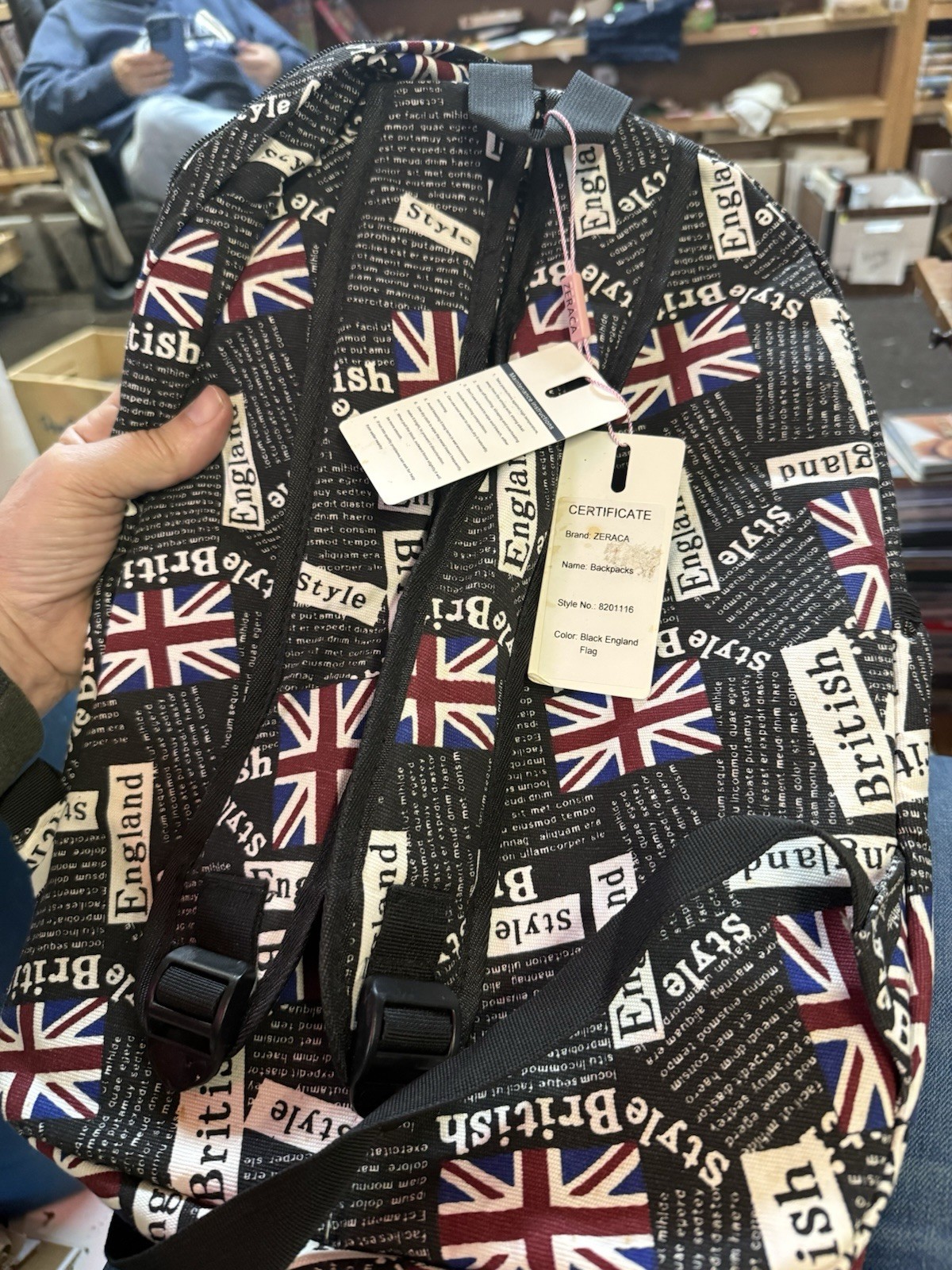 Black England Flag—zeraca Unique back pack 2