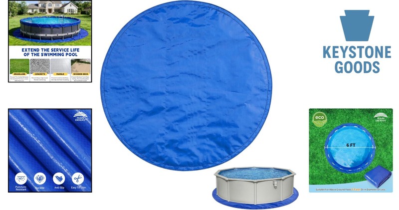 6FT Waterproof Pool Ground Cloth & Tarp - Durable, Multi-Purpose for Above Gr... gallery