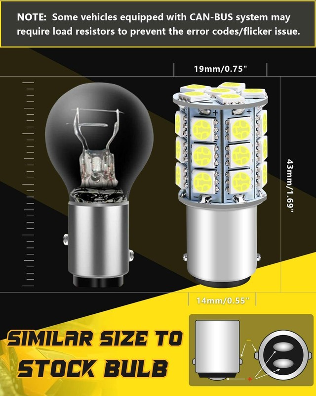 2 Bright White LED Light Bulbs for Bobcat T740, T770, T870 rear worklight 12V US gallery
