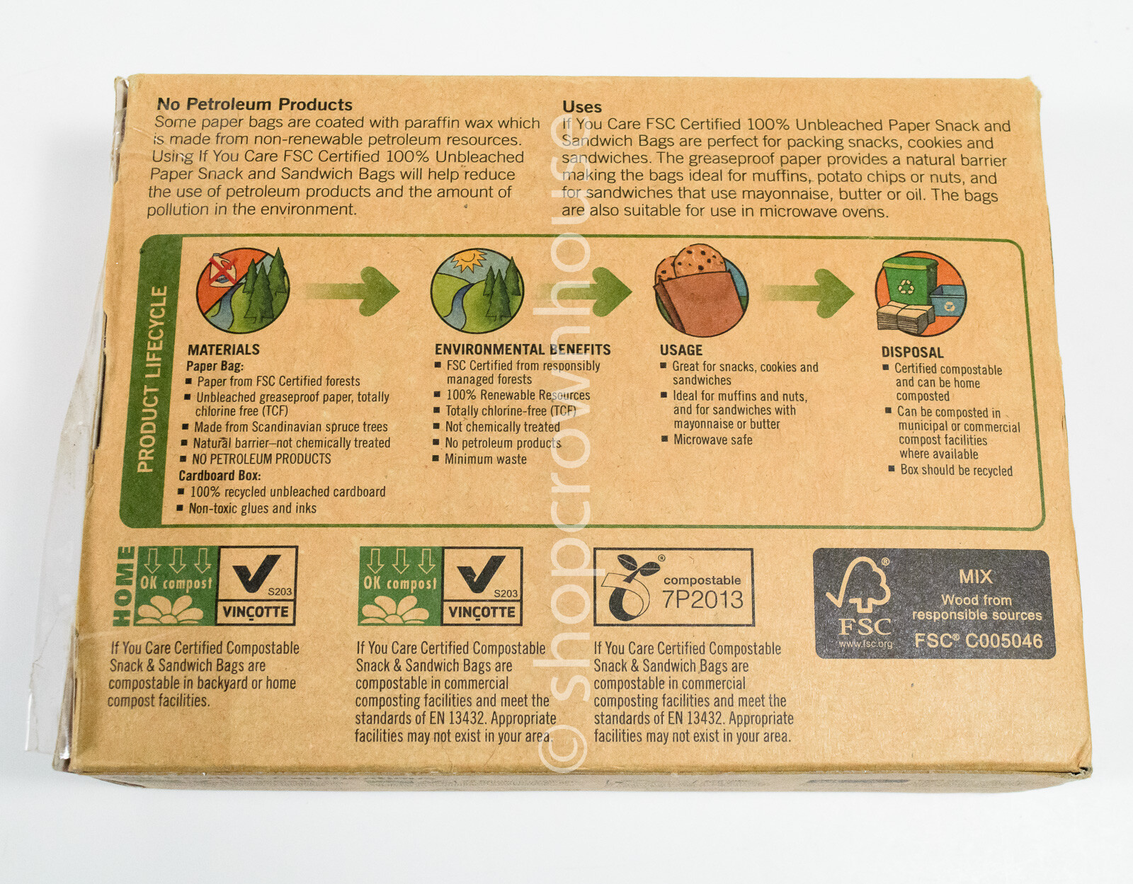 5 If You Care Unbleached Paper Snack & Sandwich Bags 48ct=240 bags Compostable gallery