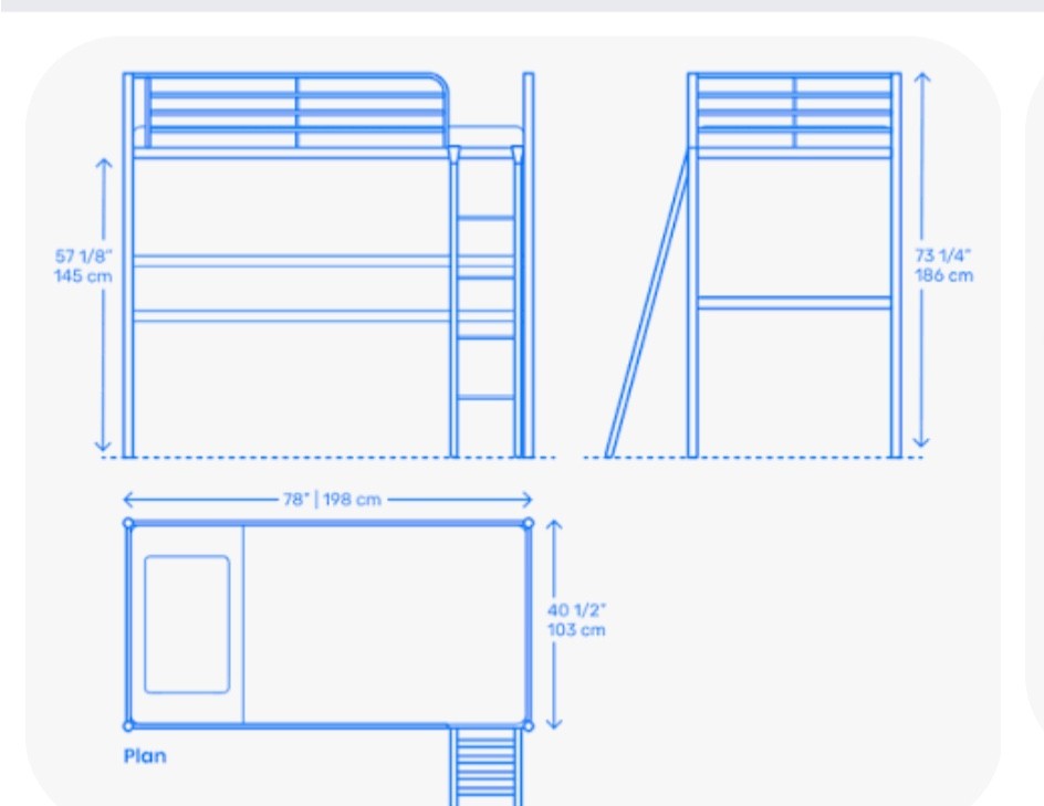 Twin Metal Loft Bed Color: Gray gallery