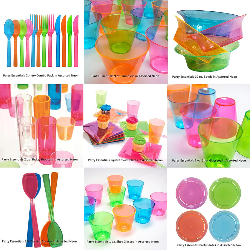 Plastic Cups, 100-Count, Assorted Neon gallery