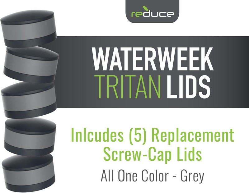 Waterweek Replacement Lid Set, 5 Pack – Screw on Design – Fits 14Oz and 20 oz gallery