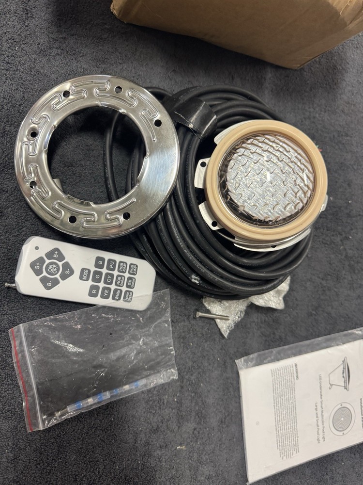 Led Pool Light AC 120V 100FT DY-PAR26-E112 6" White Color Pool Light FOR PARTS!