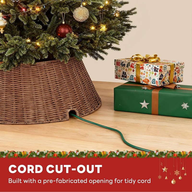 Christmas Tree PP Collar Wicker Tree Collar for 6-9ft Trees Wicker Base Cover gallery