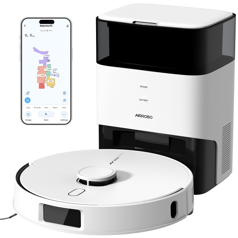 AIRROBO L60+ Self-Emptying Robotic Robot Vacuum and Mop Home Mapping 6000PA gallery