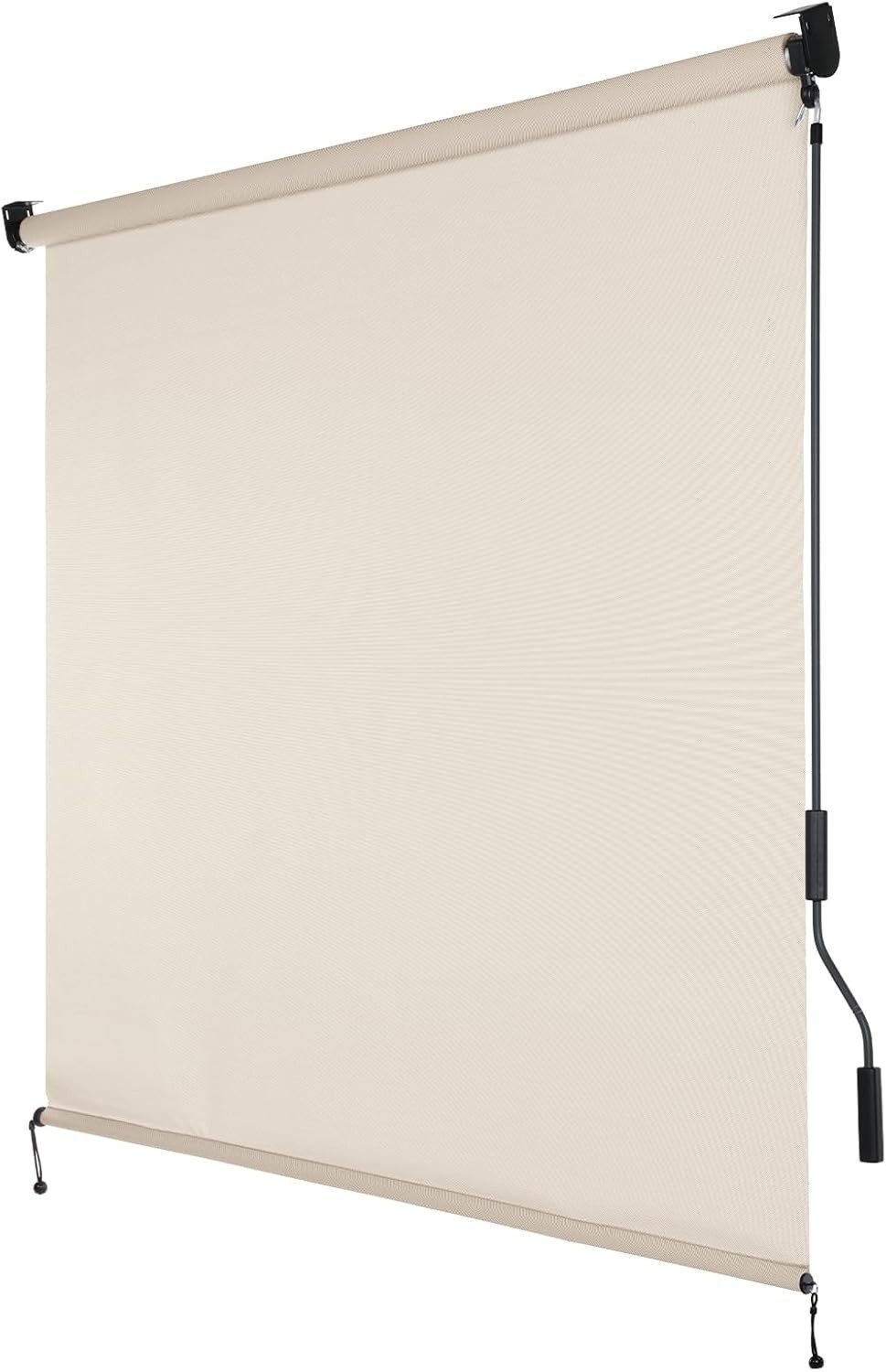5% Openness Cordless Solar Fabric Roller Shade, 10'W x 8'H Sun Shade for Outdoor gallery