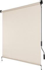 5% Openness Cordless Solar Fabric Roller Shade, 10’W x 8’H Sun Shade for Outdoor