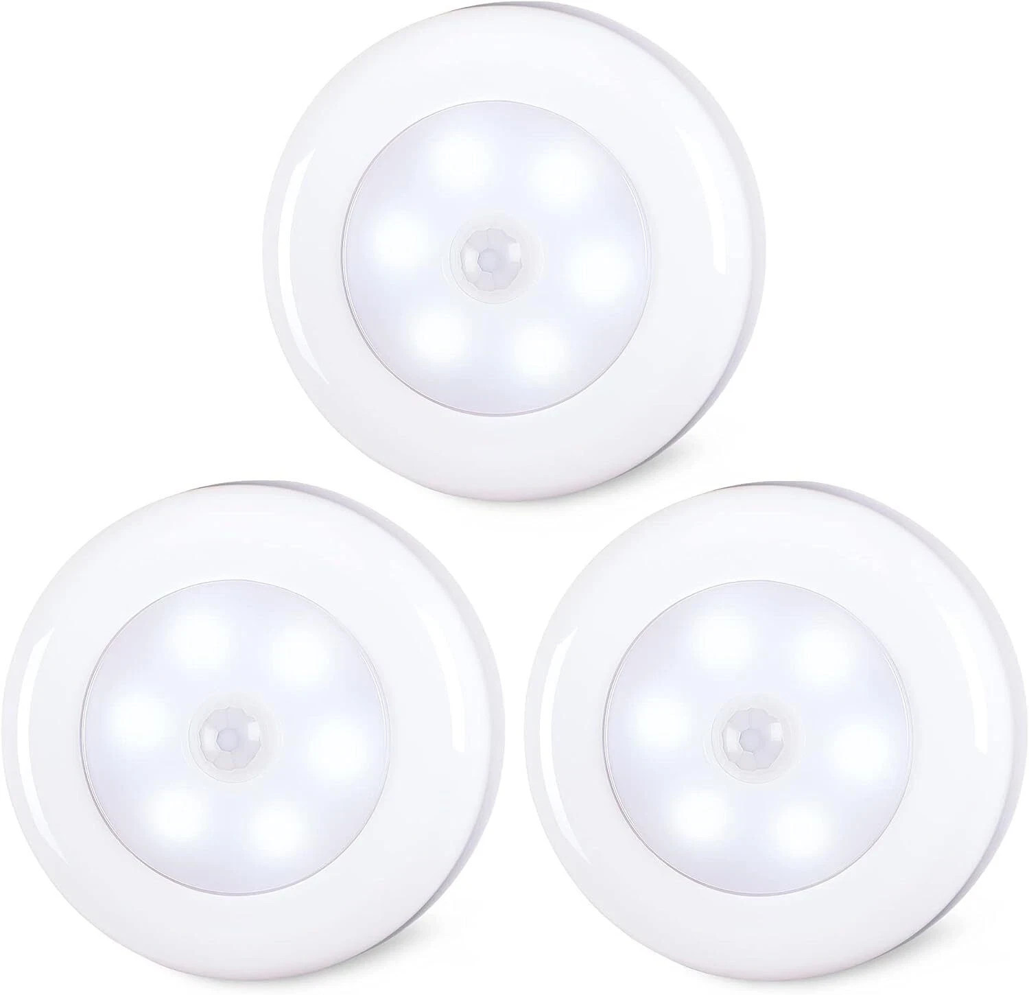 Motion Sensor Lights Indoor High Cri Stick On Stair Puck Lights Battery Operated gallery