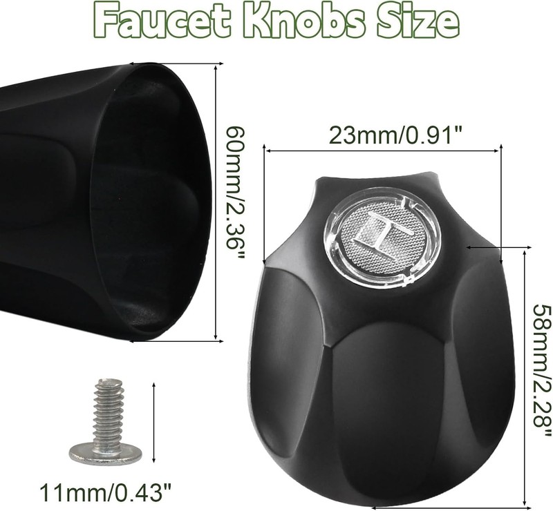 Brushed Black Shower Knob Replacement Set of 3 Bathtub Faucet Handles Inclu... gallery