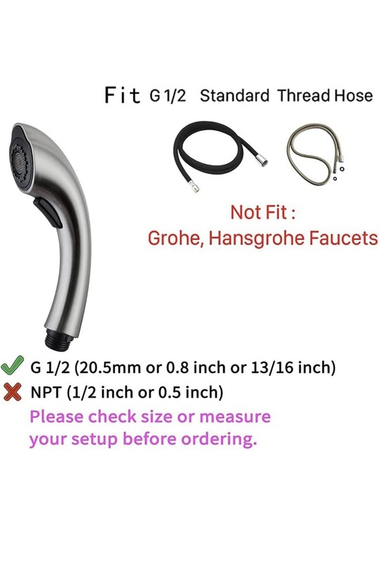 Bathroom Kitchen Sink Pull down Faucet Pull-Out Spray Head Tap Sprayer Nozzel BN gallery