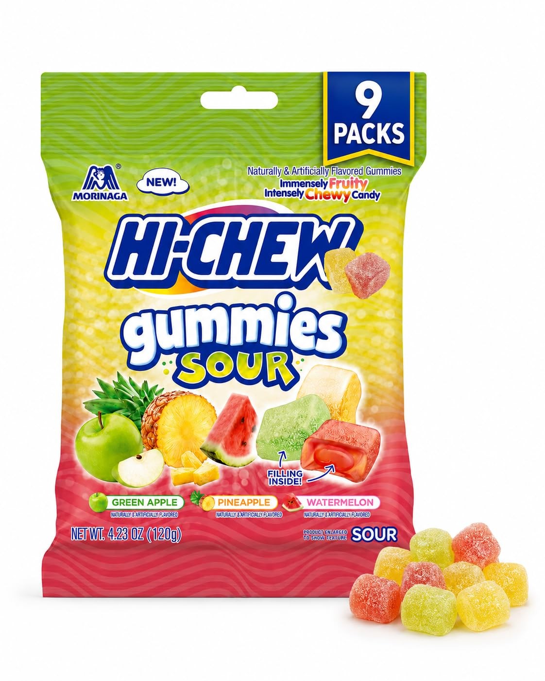 Hi-Chews Gummy Candy, 9 Bags, Soft Chew Fruit Candy for Snacking 5x5x9 inches gallery