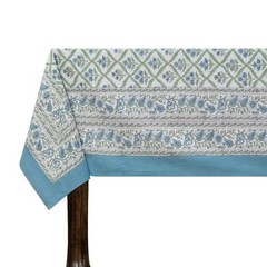Hand Block Printed Tablecloth Wedding Table Cover Gift for Her, Christmas Gifts