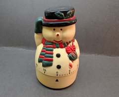 Snowman Kitchen Timer Measures 60 Minutes Great Novelty Holiday Item 4 x 2 Inch