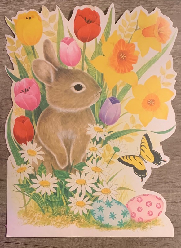 Vintage 90s Easter Decorations Static Cling Easter Bunny Lot Of 6 gallery