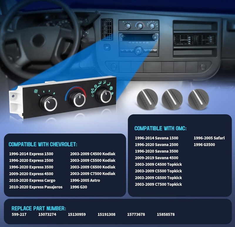 Front Climate Control Module Compatible with 1996-2020 Chevy Express 1500 2500 gallery