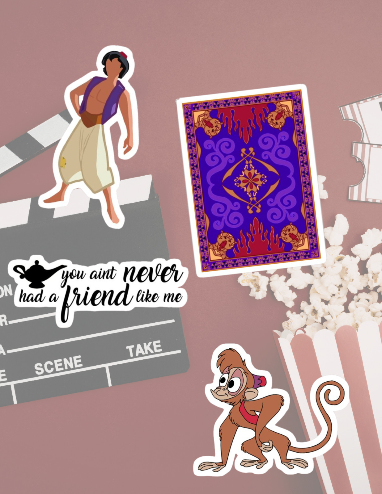 Aladdin Kids Movie 4pc Sticker Pack gallery