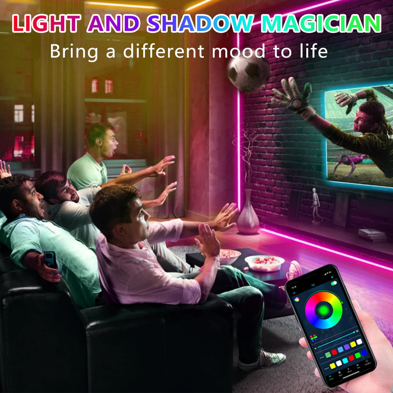 LED Lights for TV Backlight, 16.4Ft RGB LED Light for 45-75 Inch Tvs, Music Sync gallery