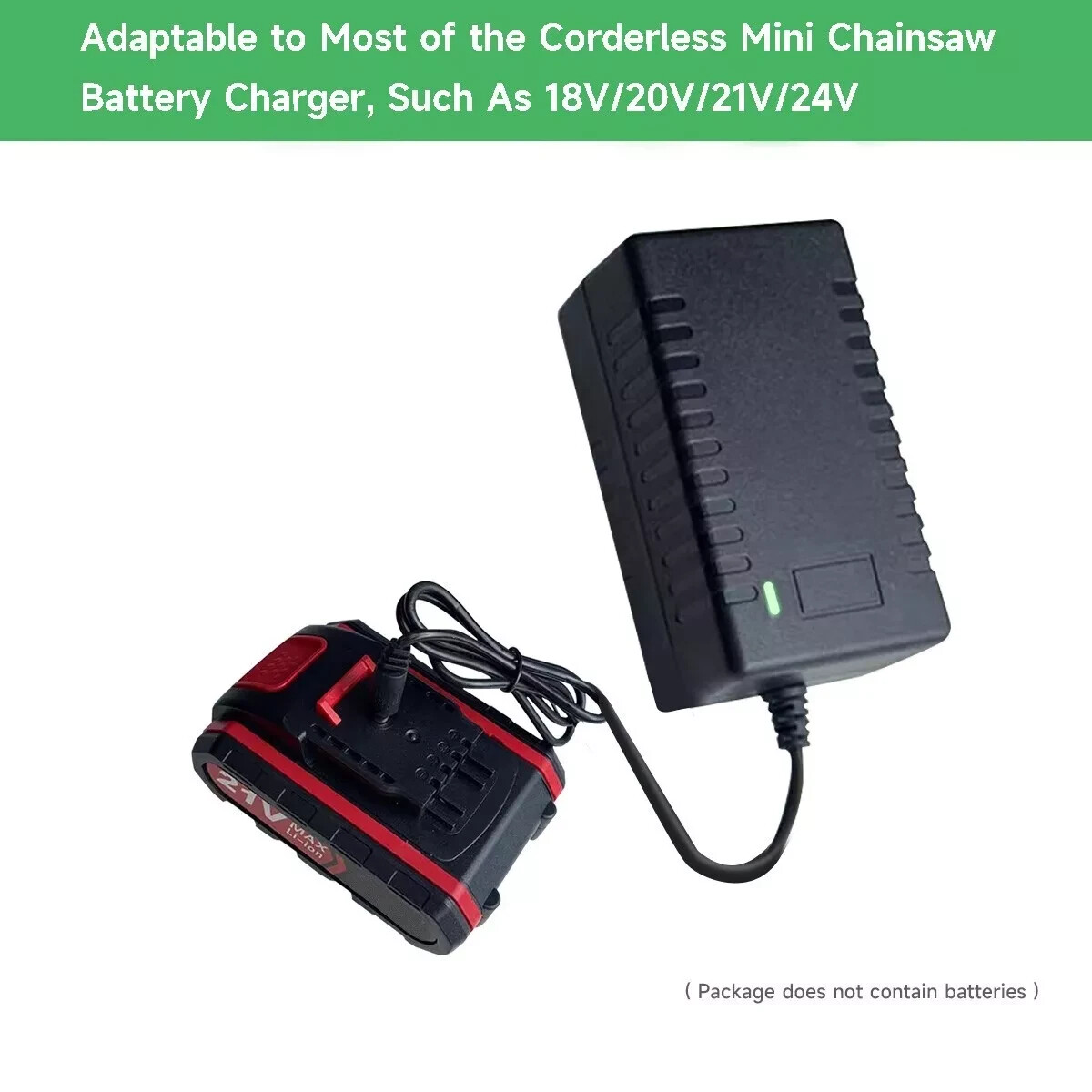 20V/21V/24V Battery Charger Adapter For 4 in/6 in Cordless Mini Chainsaw US Plug gallery