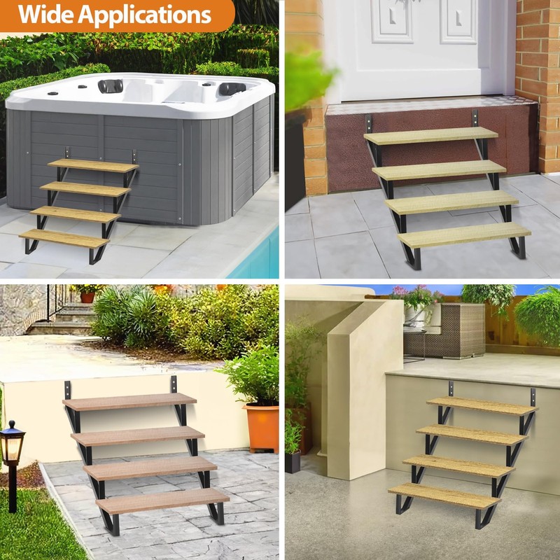 Steel Stair Step Riser 2 Pack, 4-Step Steel Stair Stringer, One Step Stair St... gallery
