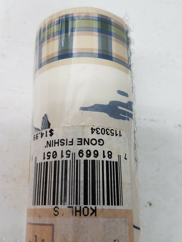 EXCELL PREPASTED WALL BORDER GONE FISHIN WASHABLE STRIPPABLE fishing fish gallery