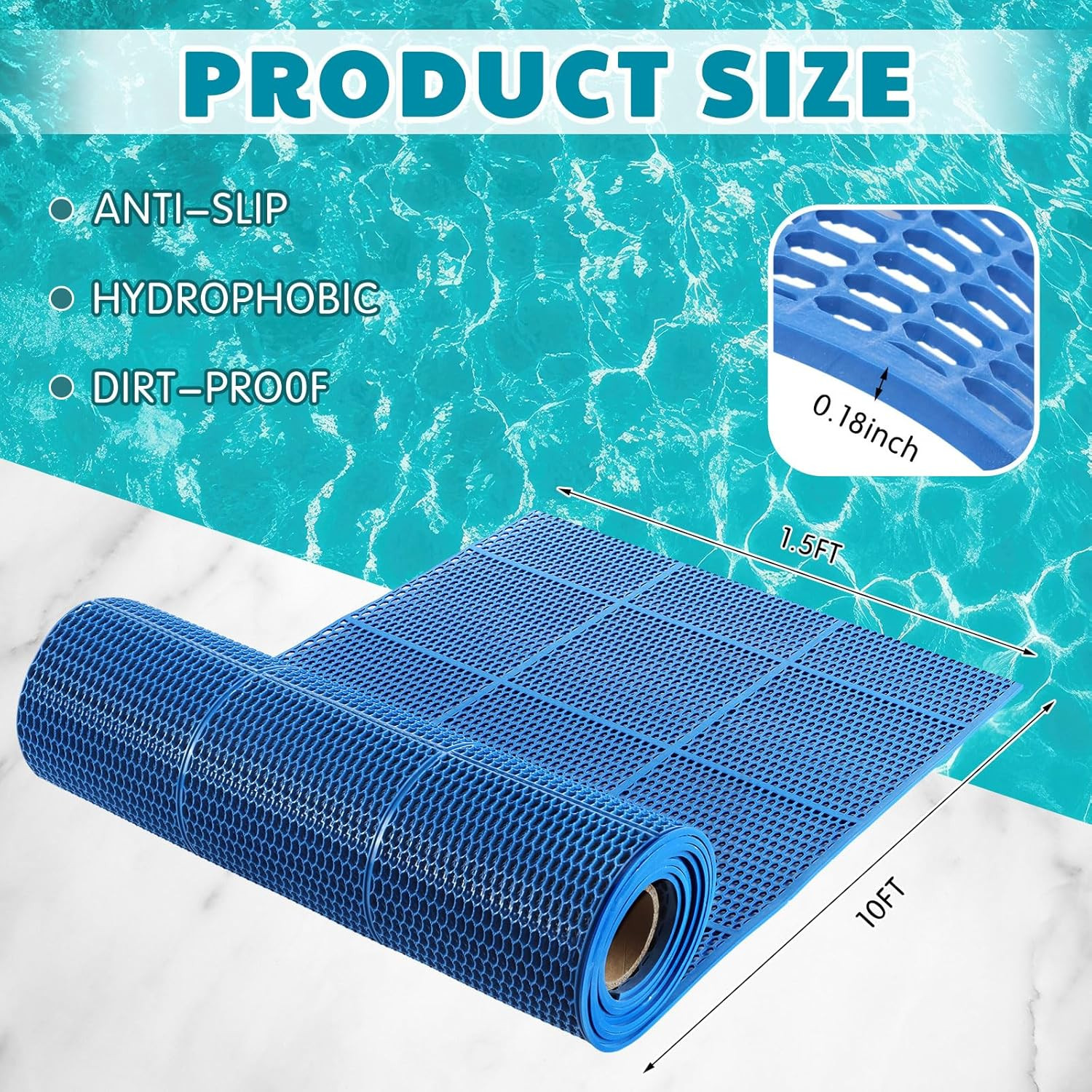 Pool Mat Non Slip Drainage Mats Swimming Pool Floor Deck Mats Rugs PVC Splash Me gallery