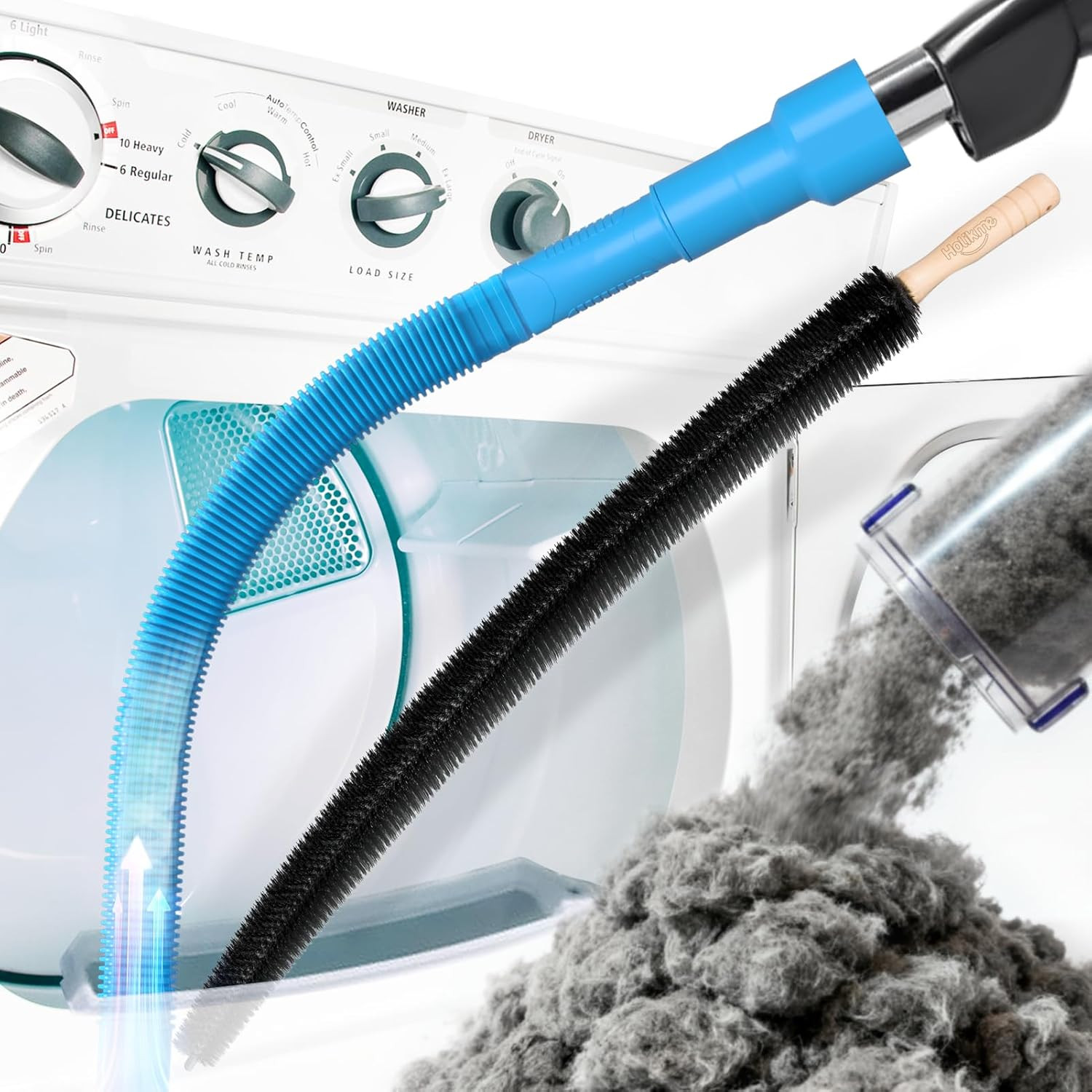 2 Pieces Dryer Vent Cleaner Kit, Dryer Lint Vacuum Attachment and Flexible Dryer gallery