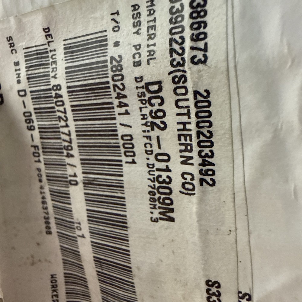 Samsung Display Control Board OEM DC92-01309M