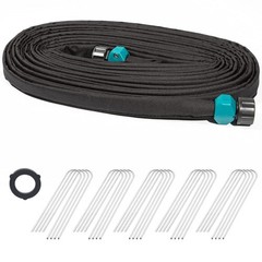 Flat Soaker Hose 1/2 Inch x 75 FT Stake Garden Beds Drip Irrigation Sprinkler