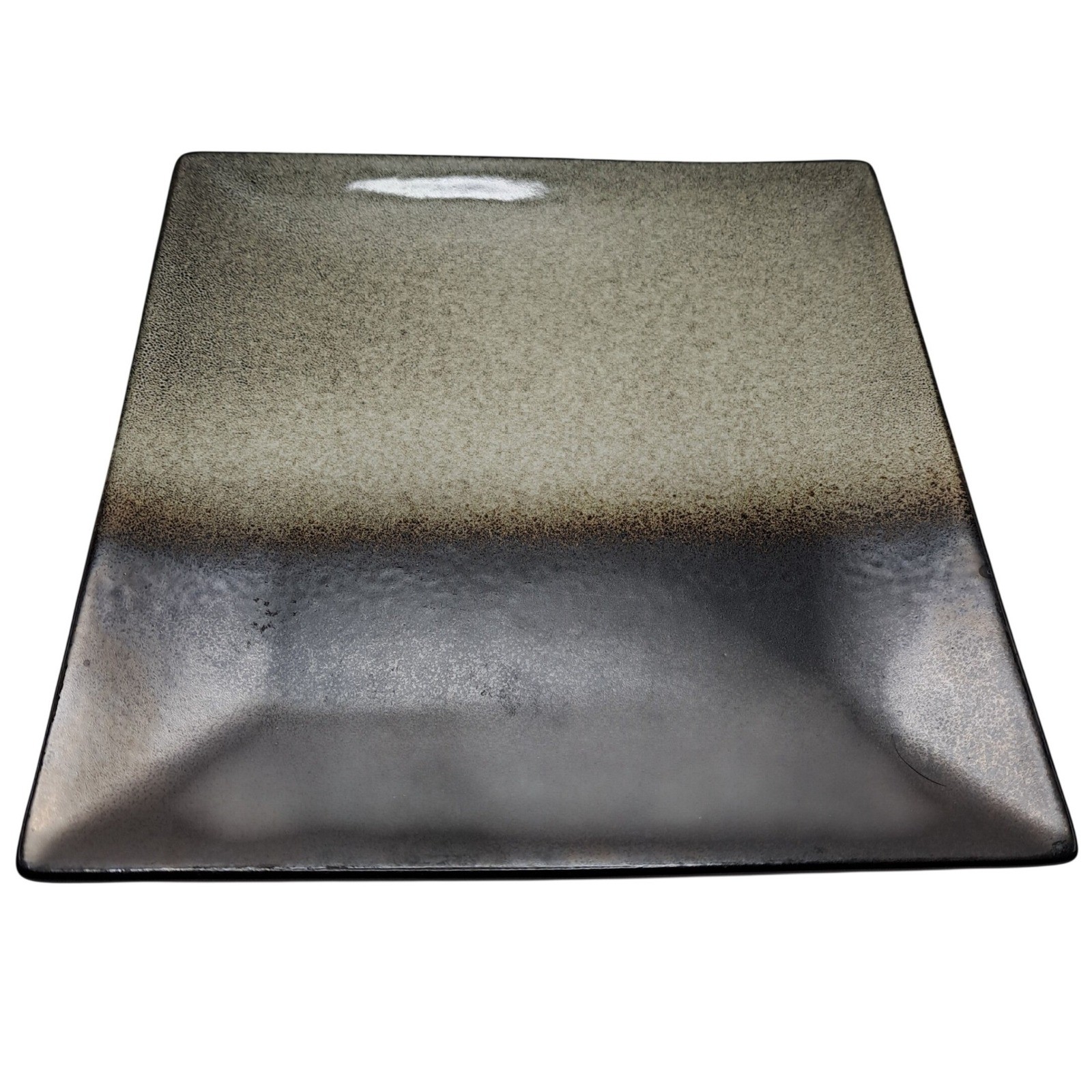 Gibson Elite Kaidence Square Dinner Plate Black Gray Ombre Ceramic Modern Safe gallery