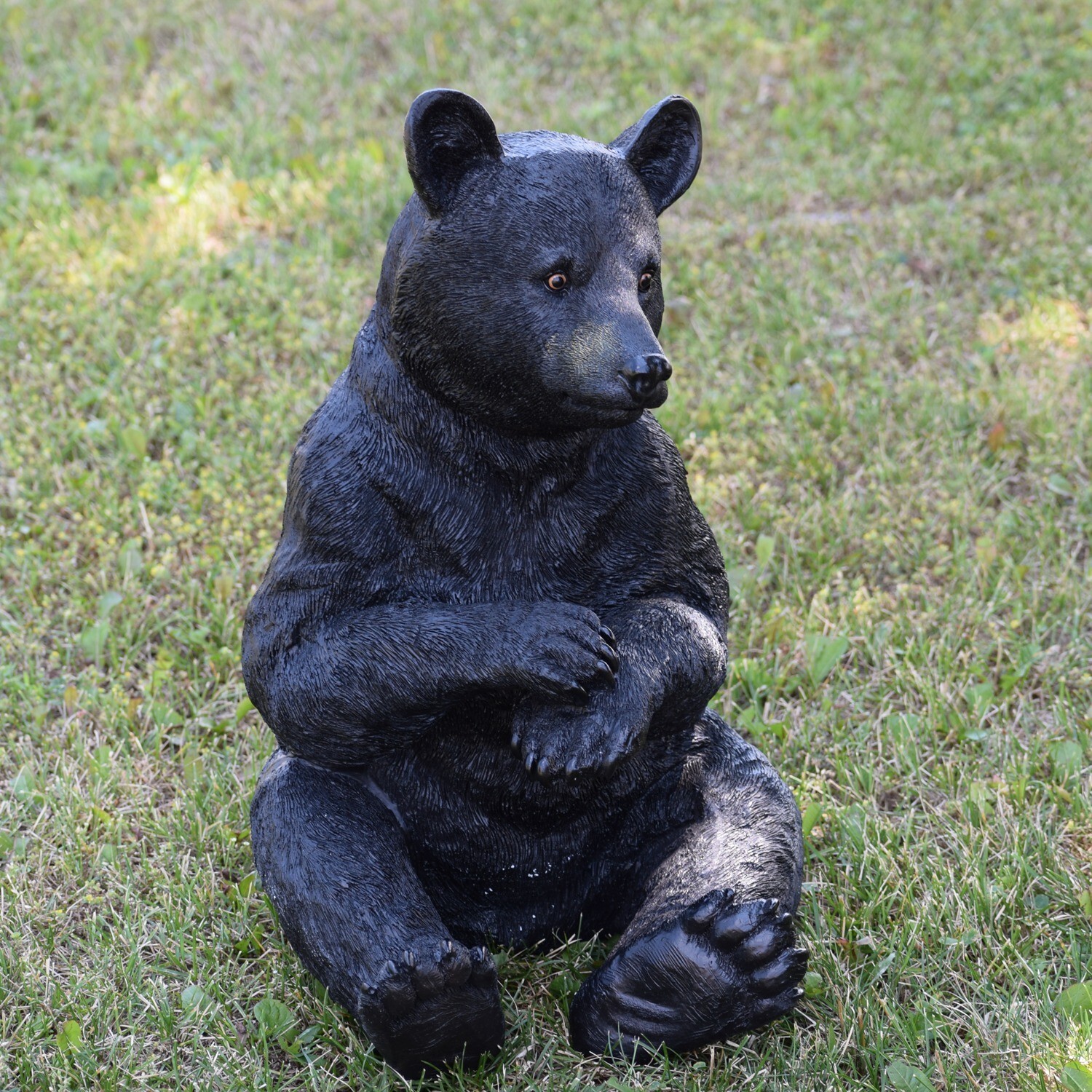 20 in H Cottage Lodge Decor Display Wildlife Black Bear Sitting Garden Statue gallery