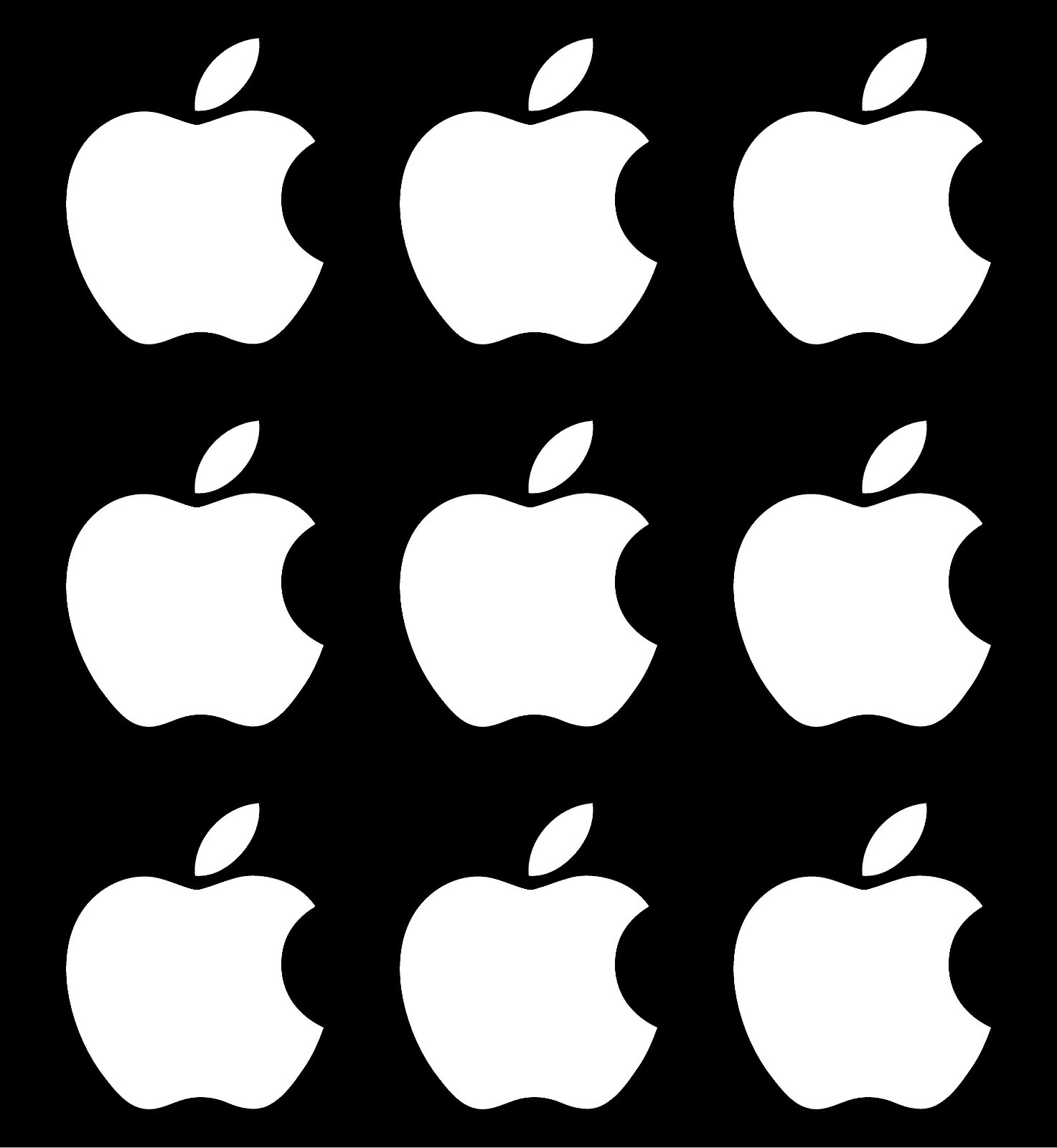 Small Apple logo Vinyl Decals Phone Laptop Small Stickers Apple Set of 9 gallery