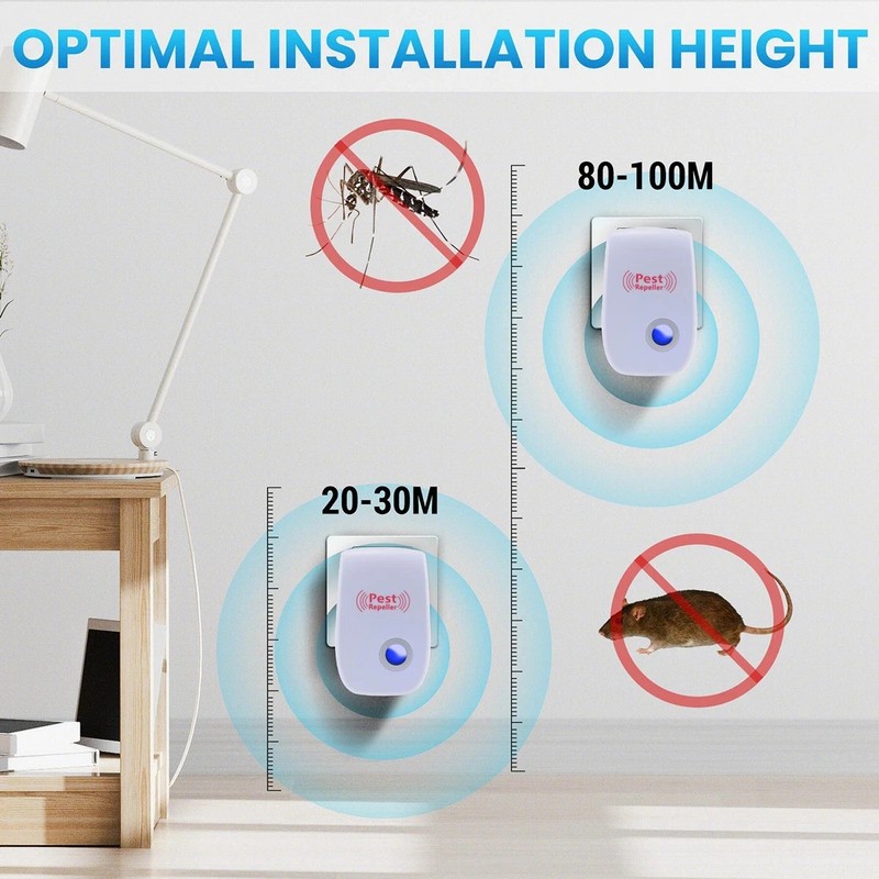 2 Pack Ultrasonic Pest Repeller Plug In Indoor Mouse Roach Bug Insect Control gallery