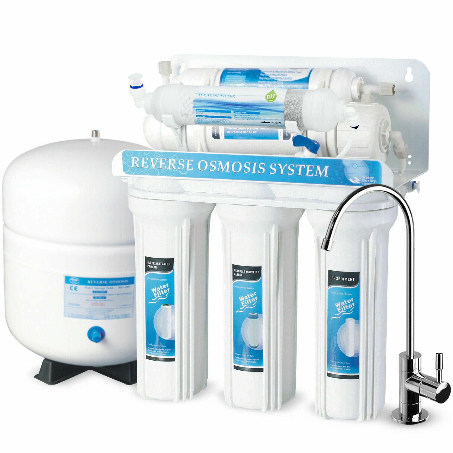 6 Stage Reverse Osmosis RO Drinking Water System with Alkaline pH+ Filter 75GPD gallery
