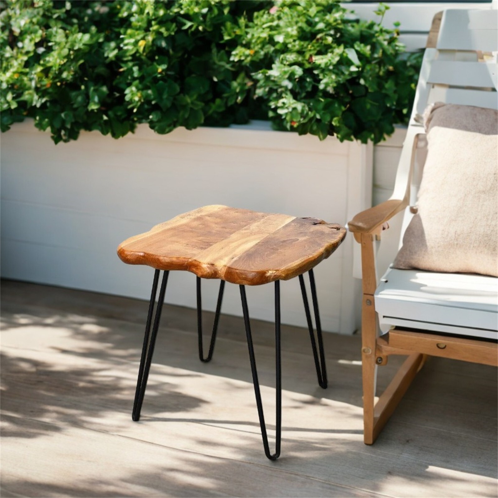 GREENAGE Cedar Live Edge Coffee Table with 4 Hairpin Legs 20" x 20" x 21" Height gallery
