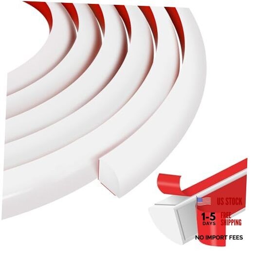Flexible Quarter Round Molding 120 Inch Peel and Stick Rubber 120Inch White gallery