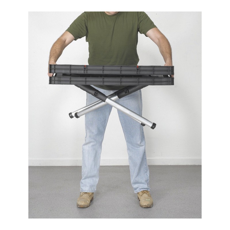 Keter Folding Work Table with Two Adjustable Clamps, 1000-Lb. Capacity, Model# gallery