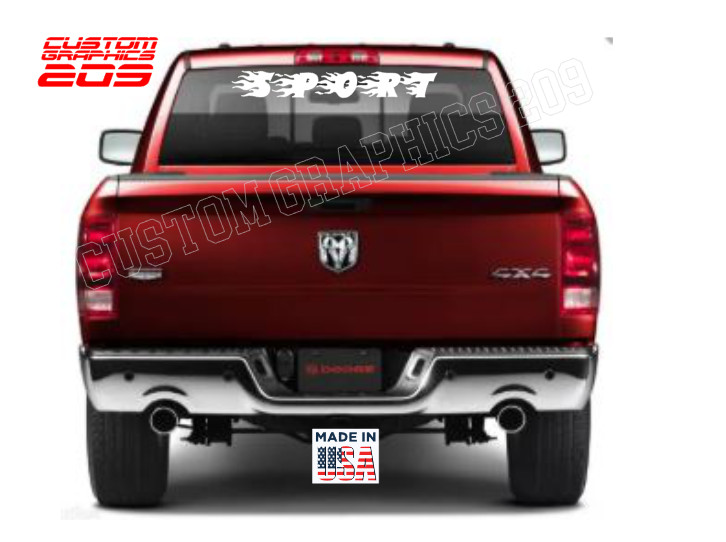 Flame Custom Text Decal Truck Car Window Waterproof Vinyl Oracal 651 gallery