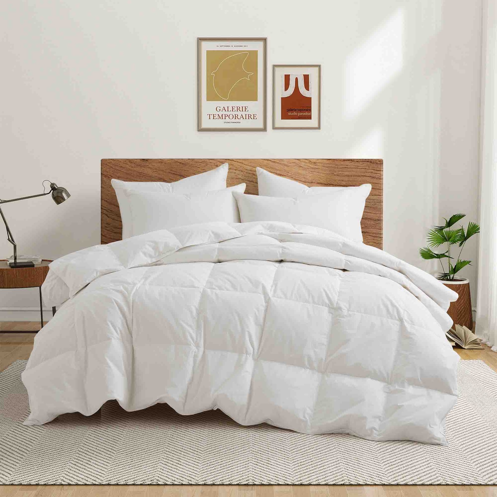 Goose Feather Fiber Comforter, 100% Cotton Cover King or Queen Bed Blanket gallery