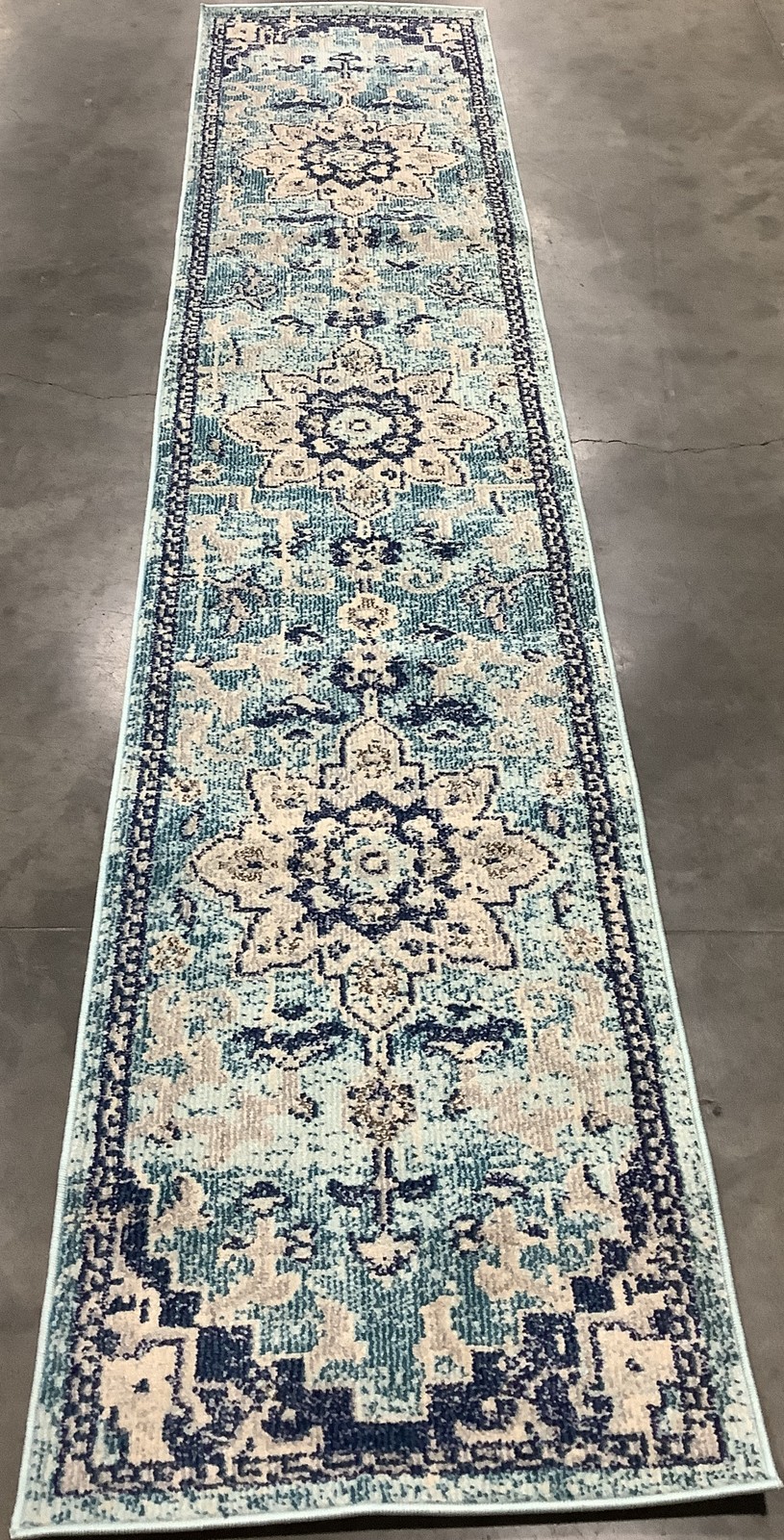 TEAL / BEIGE 2'-0" x 8'-0" Binding Stain Rug Reduced Price 1172683225 MAD484J-28 gallery