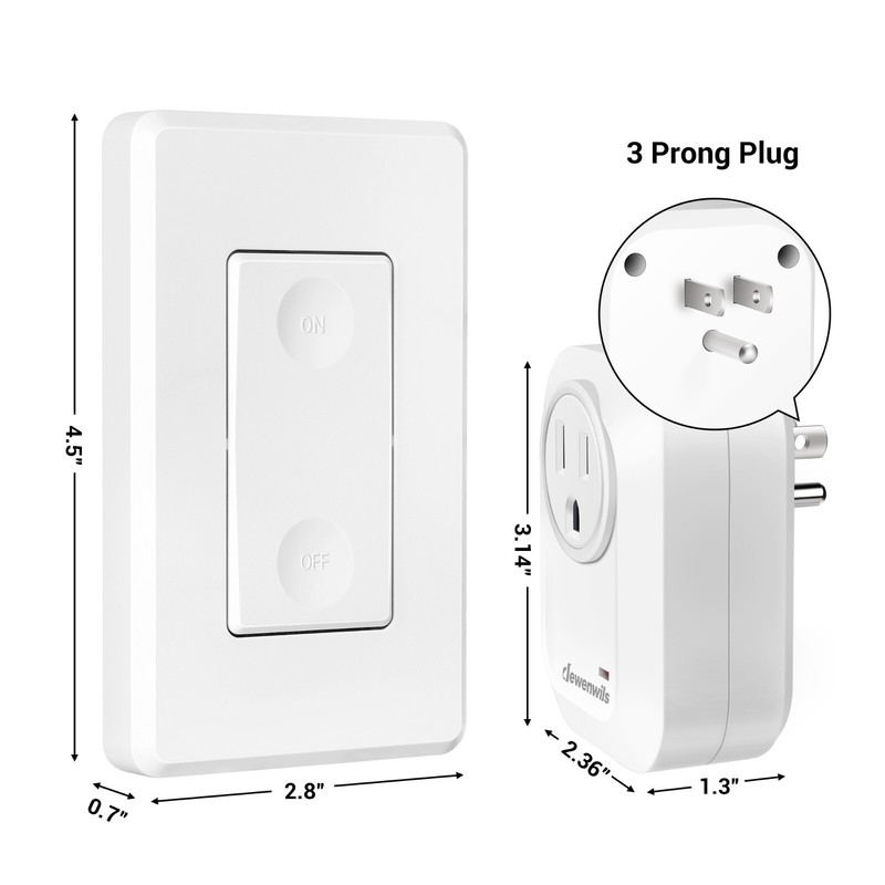 DEWENWILS Wireless Remote Wall Switch and Outlet, No Wiring Plug in On Off Power gallery