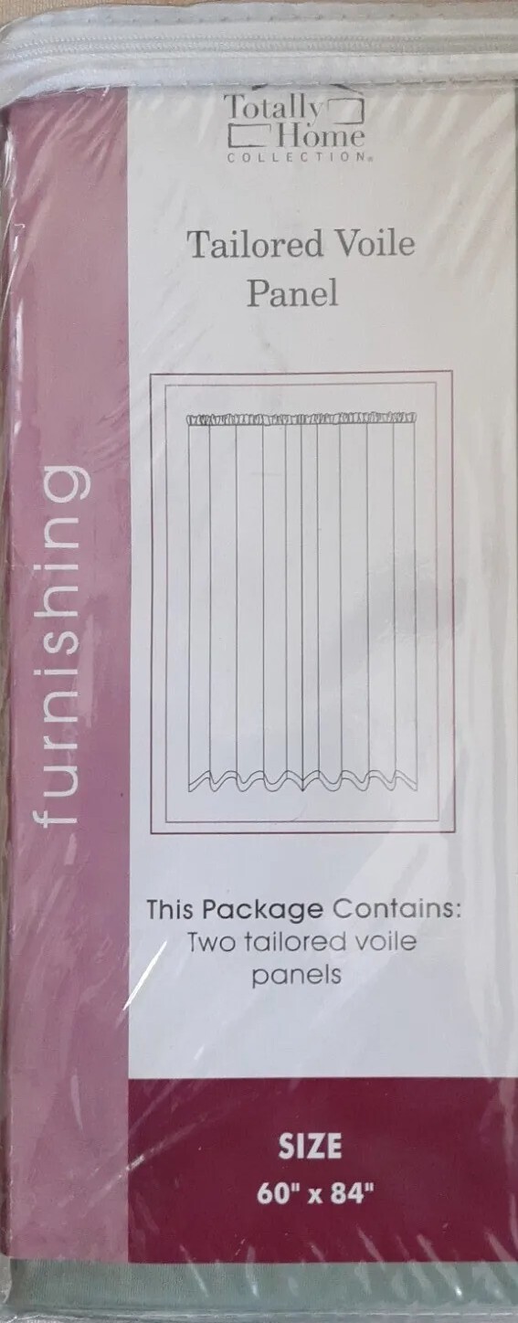 Totally Home Collection 2-Tailored Voile Panels 60"W x 84"L Mintish-Green New gallery