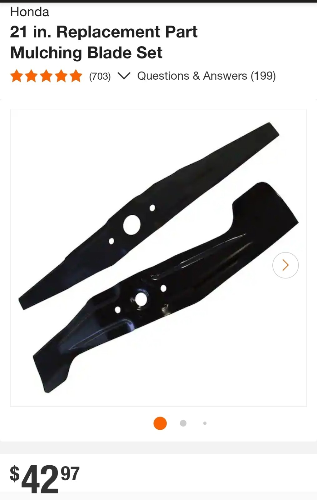 Honda 21" HRX MicroCut Twin Blade System 2 Blades Made in USA 567–010 gallery