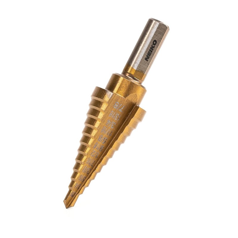 NEIKO 10185A Titanium Step Drill Bit, High-Speed Alloy-Steel Bit, Hole Expander gallery