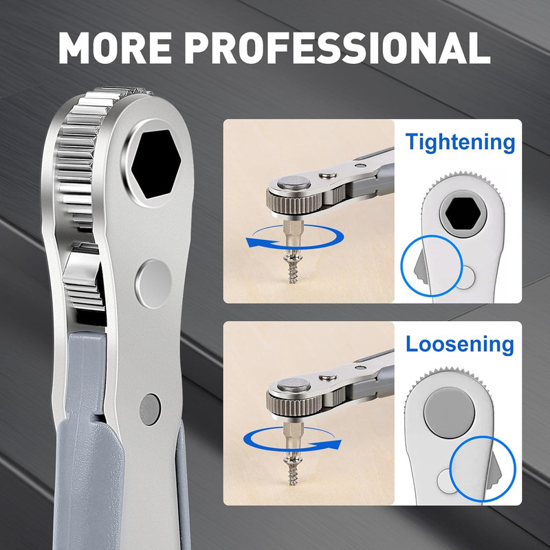30In1 Right Angle Screwdriver, 36-Tooth Mini Ratchet Wrench, Angle Screwdriver f gallery