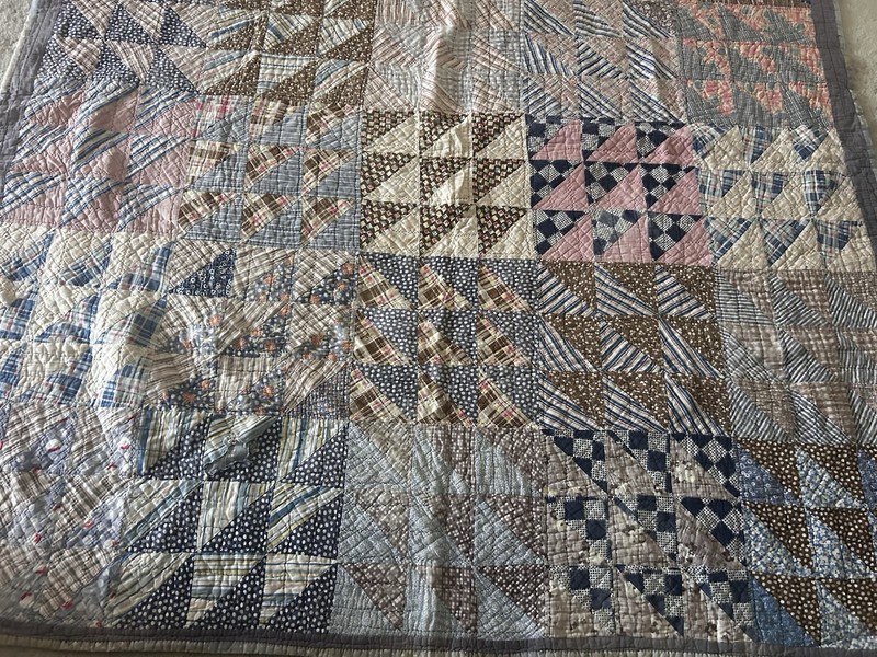 Quilt Patchwork Full VTG Old Utilitarian Folk Art Hand Quilted Homemade gallery