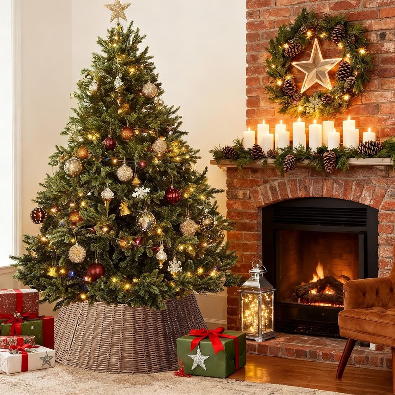 Christmas Tree PP Collar Wicker Tree Collar for 6-9ft Trees Wicker Base Cover gallery