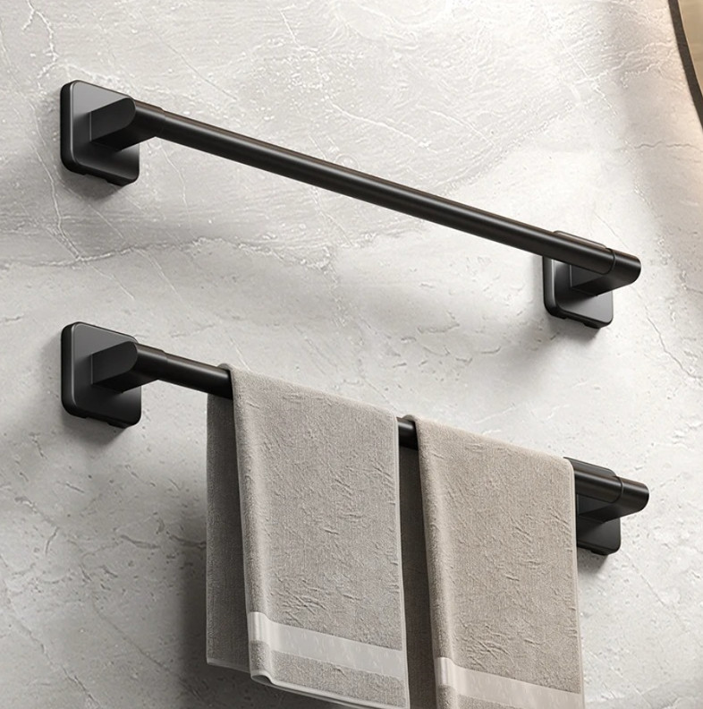 1pc Self-Adhesive Bathroom Towel Rack No-Drill Aluminum Alloy Towel Holder - NEW gallery