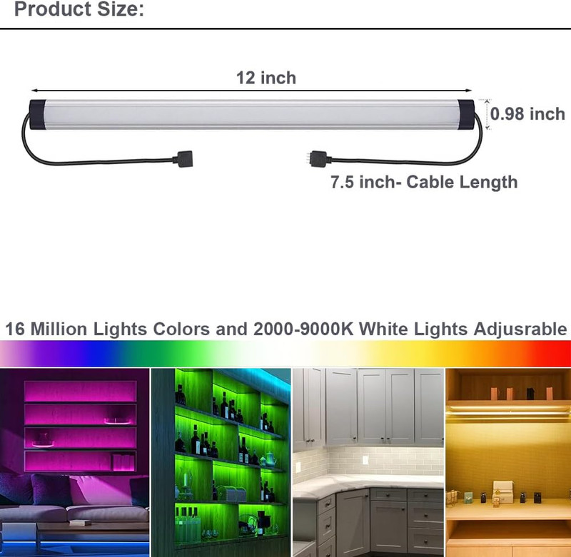 Under Cabinet LED Lighting, Dimmable under Counter Lights, Wifi Smart Controlled gallery